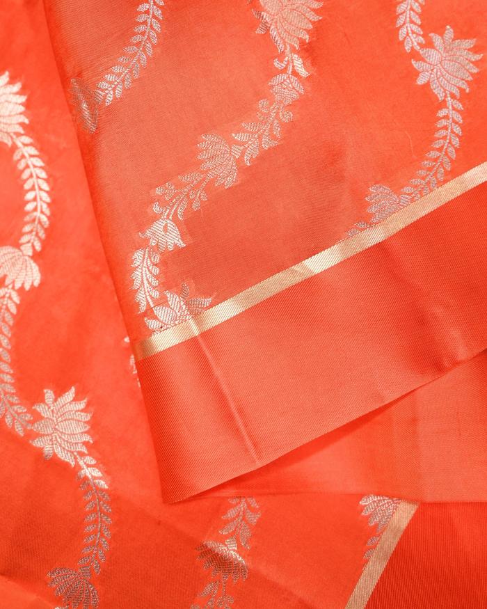 Almond and Golden Zari Weave Banarasi Saree