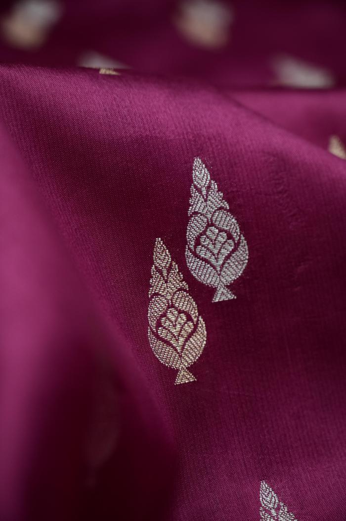 Raw Mango Dupion Wine Color Banarasi Saree