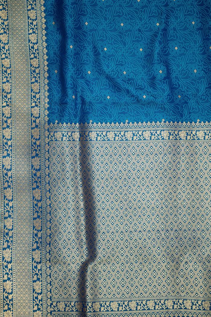 Banarasi Katan Upada Navy Blue Saree