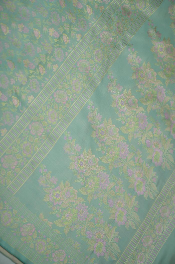 Pure Banarasi Katan Silk Light sea green Saree