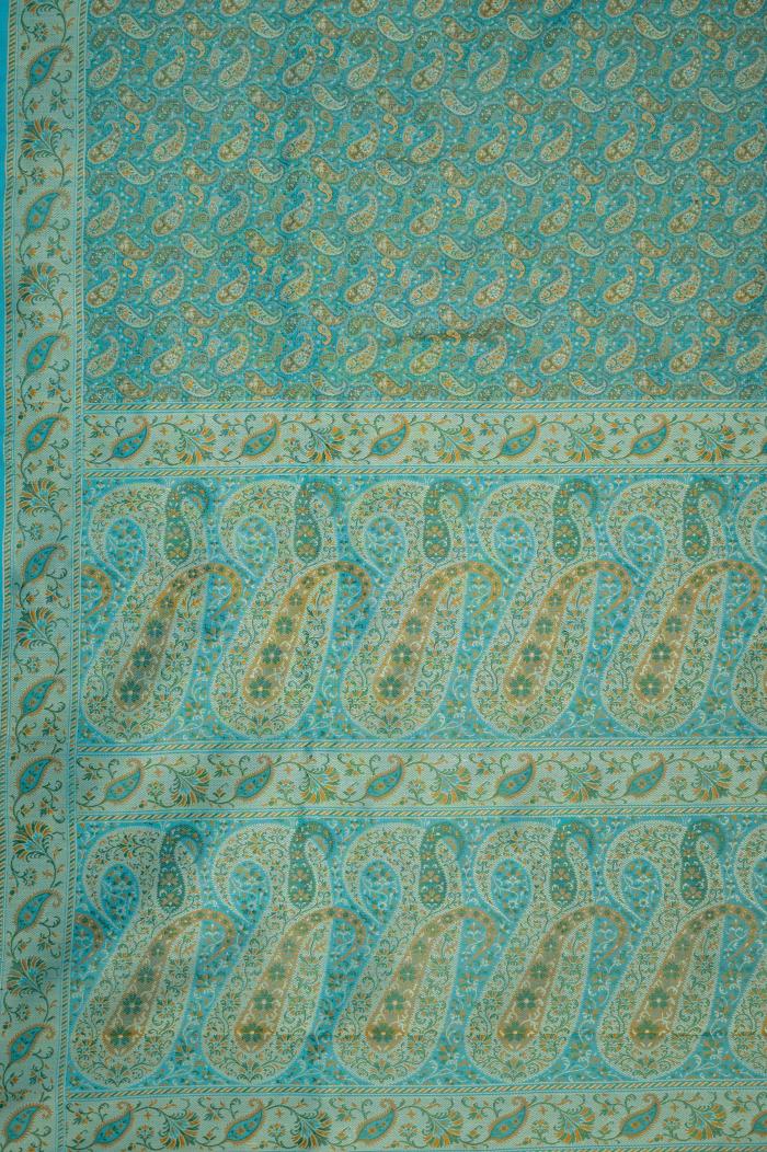 Pure Banarasi Katan Silk Ferozy blueSaree