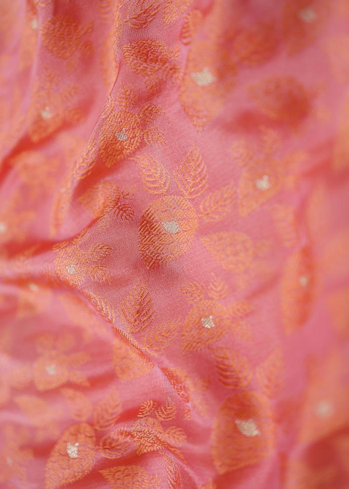 Banarasi Katan Silk Tanchui Meenakari Strawberry Pink Saree