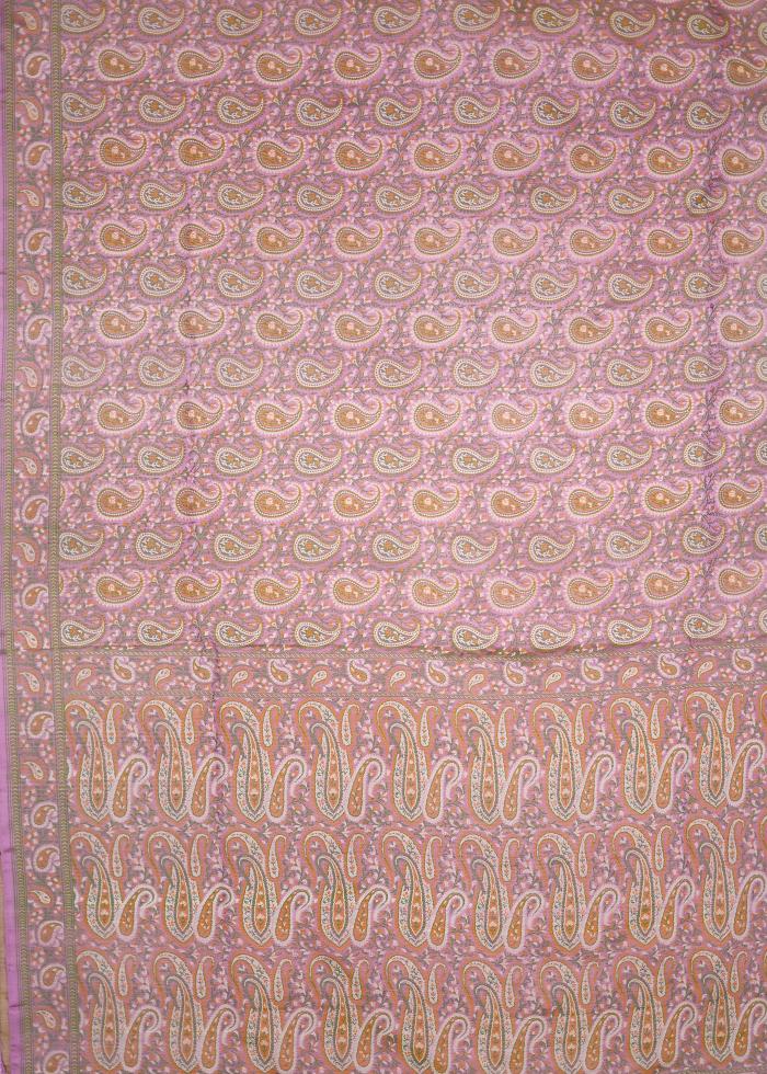 Pure Banarasi Onion Pink Katan Tanchui Silk Saree