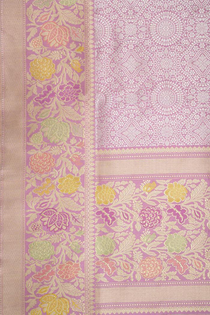 Pure Banarasi Katan Tanchui Meena Mauve Saree