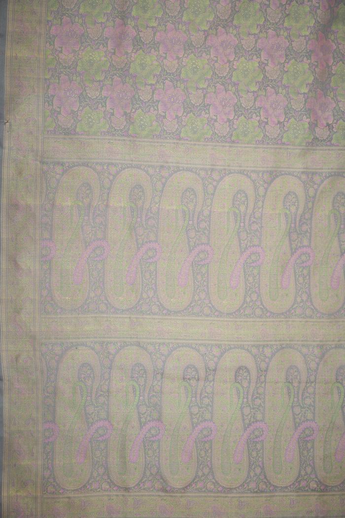 Pure Katan Tanchui Grey Pink Banarasi Saree