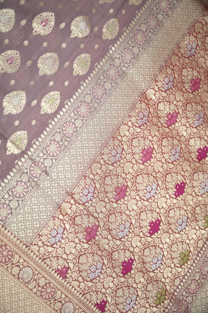 Banarasi Katan Saree with Meenakari Resham Boota