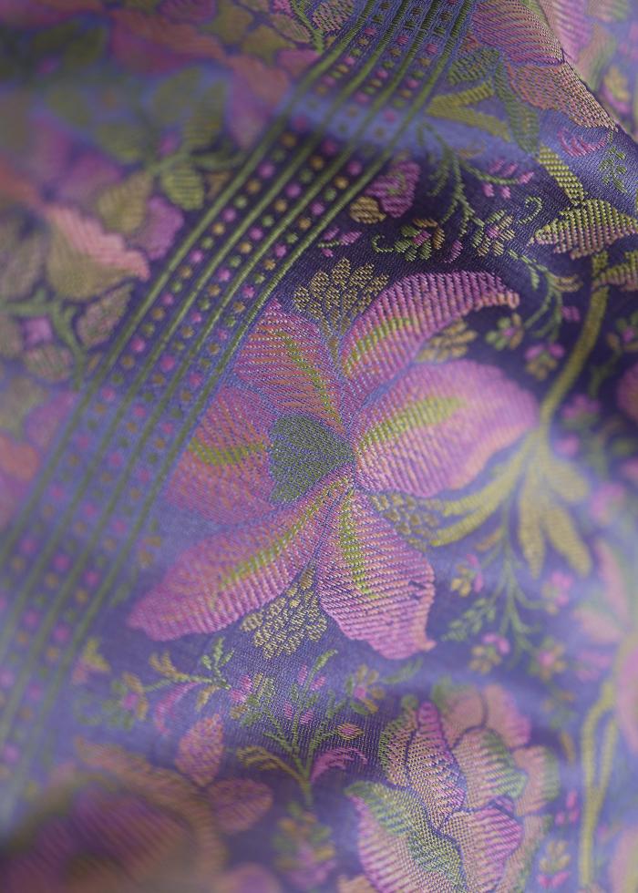 Pure Banarasi Katan Silk Tanchui Soft Lavender Saree