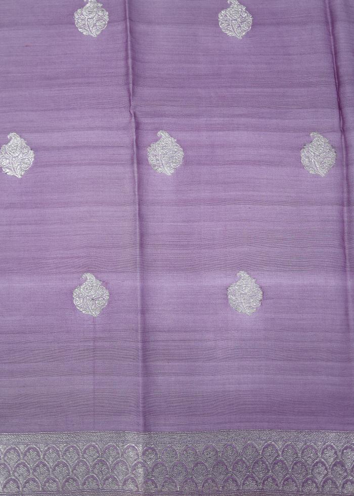 Pure Banarasi Lavender Chiniya Silk 3 Piece Suit