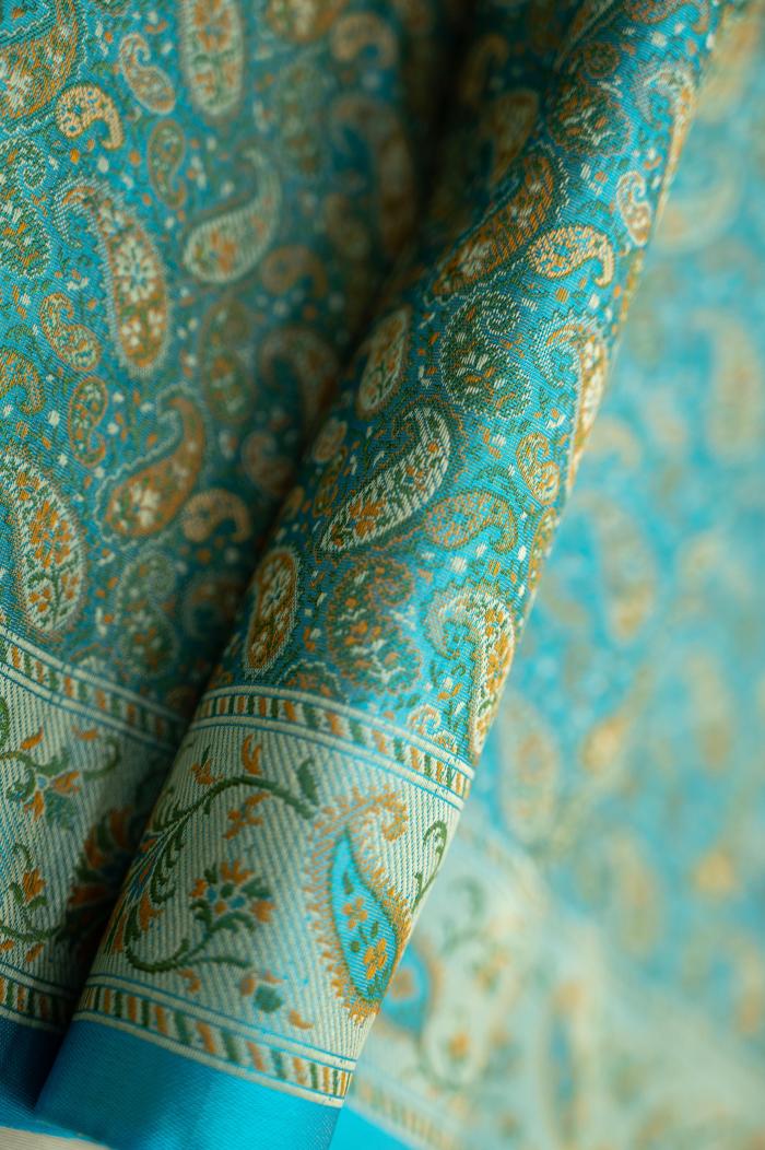 Pure Banarasi Katan Silk Ferozy blueSaree