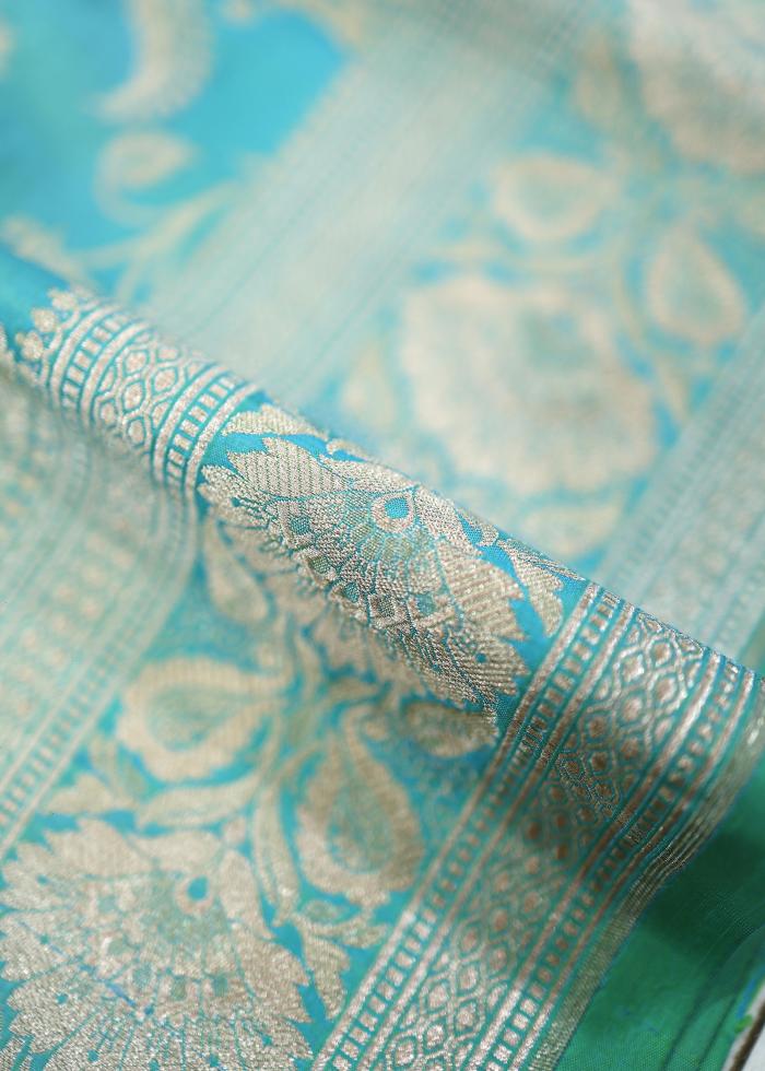 Pure Banarasi Sea Green Katan Upada Saree