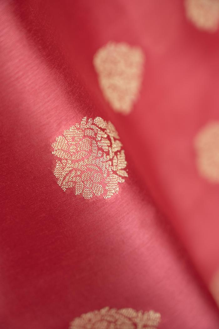 Banarasi Katan Cutwork Contrast Silk Saree