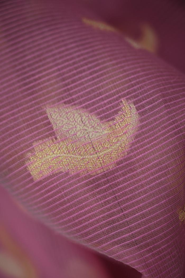 Supernet Lavender Pink Weave Banarasi Saree