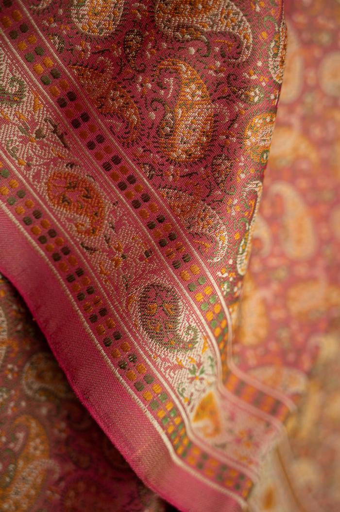 Pure Katan Tanchui Gajari Pink Banarasi Saree