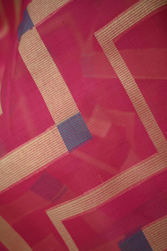 Supernet Gajari Pink Banarasi Saree