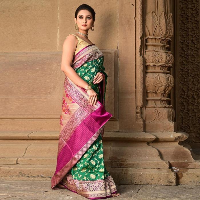 Banarasi Katan Upada Contrast Silk Saree