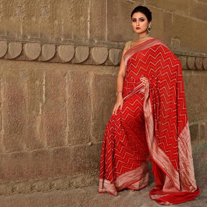 Pure Banarasi Khaddi With Tanchui Saree