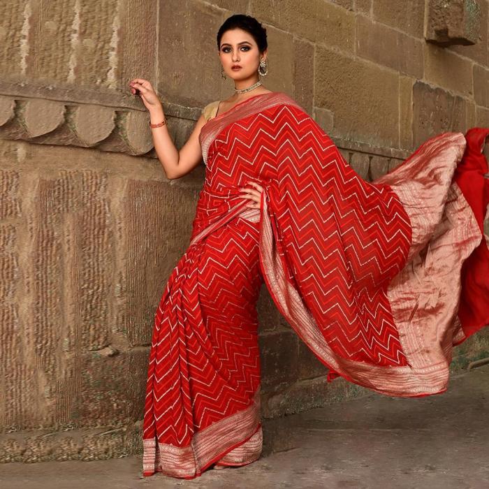 Pure Banarasi Khaddi With Tanchui Saree