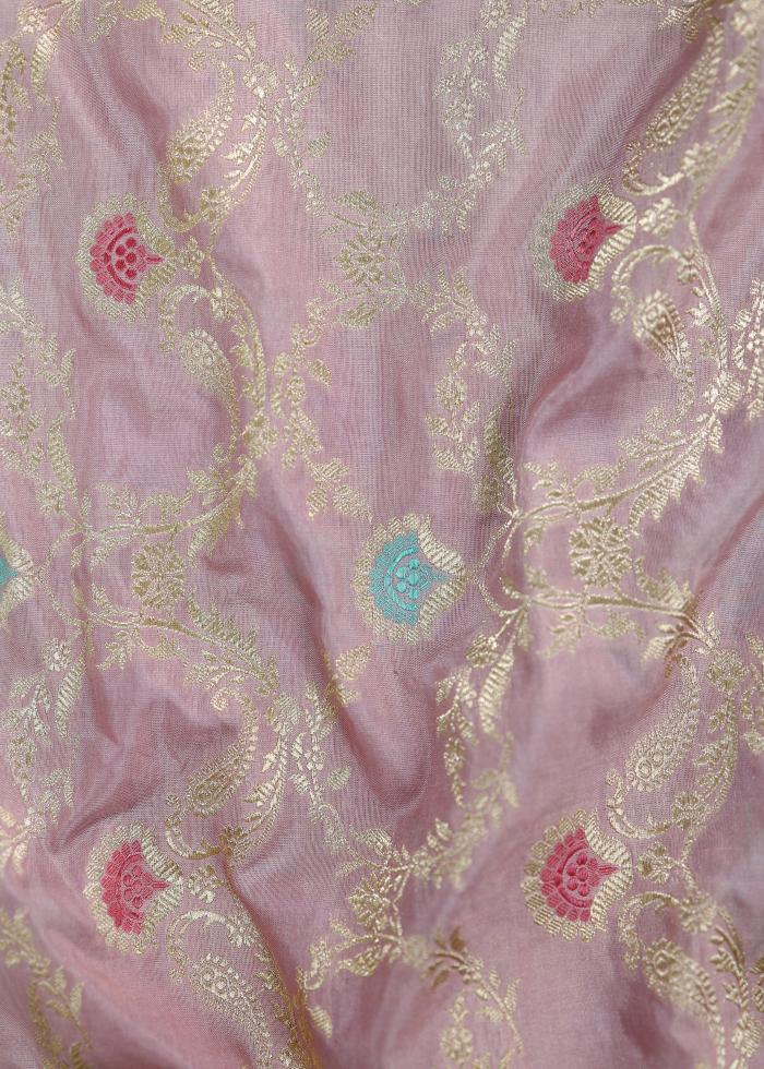 Pure Banarasi Katan Silk Gajari Pink Saree