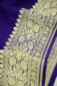 Khaddi Georgette Banarasi Saree Royal Blue