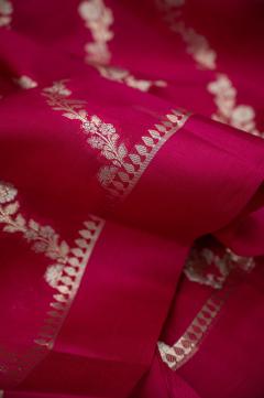 Raw Mango Silk Meenakari Saree in Rani Pink & 6 Colors