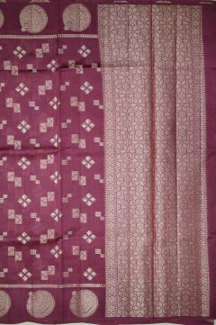 Raw Mango Silk Zari Saree in Light Wine & 7 Colors