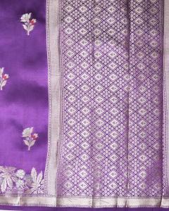 Raw Mango Silk Russian Purple Banarasi Saree