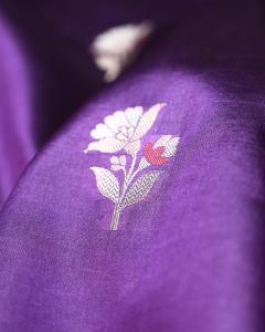 Raw Mango Silk Russian Purple Banarasi Saree