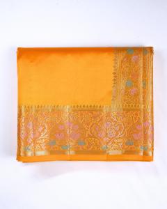 Sunshine Yellow Raw Mango Silk Banarasi Saree