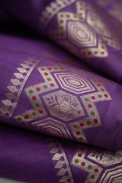 Raw Mango Silk Russian Violet Zari Saree