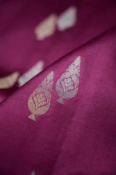 Raw Mango Dupion Wine Color Banarasi Saree