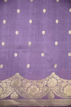 Raw Mango Silk Lavendar Border Booti Saree