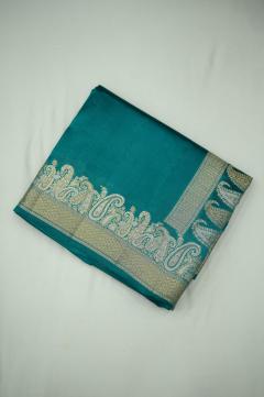 Raw Mango Silk Zari Saree in German Blue & 7 Colors