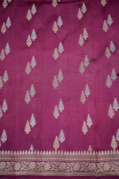 Raw Mango Dupion Wine Color Banarasi Saree