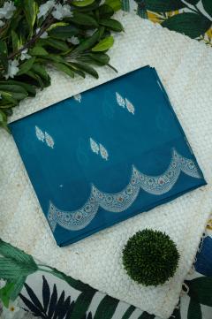 Raw Mango Silk Twin Booti Saree in Mehendi & 7 Colors