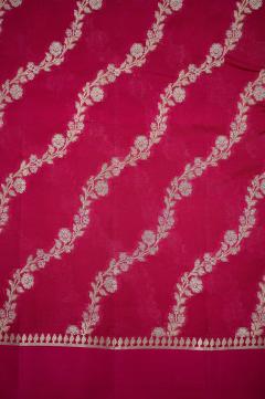 Raw Mango Silk Meenakari Saree in Rani Pink & 6 Colors