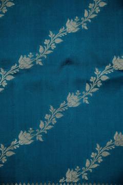 Raw Mango Silk Golden Zari German Blue Saree