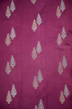 Raw Mango Dupion Wine Color Banarasi Saree