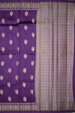 Raw Mango Silk Russian Violet Zari Saree