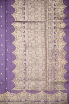 Raw Mango Silk Lavendar Border Booti Saree