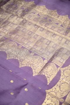 Raw Mango Silk Lavendar Border Booti Saree