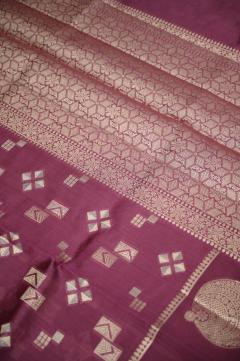 Raw Mango Silk Zari Saree in Light Wine & 7 Colors