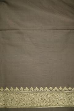 Pure Katan Meenadar Kadhwa Brown Boota Saree