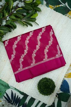 Raw Mango Silk Meenakari Saree in Rani Pink & 6 Colors