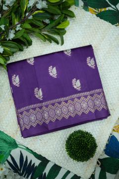 Raw Mango Silk Russian Violet Zari Saree