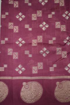 Raw Mango Silk Zari Saree in Light Wine & 7 Colors