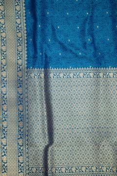 Banarasi Katan Upada Navy Blue Saree