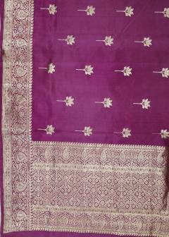 Pure Banarasi Onion Pink Puna Silk Saree