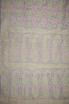 Pure Katan Tanchui Grey Pink Banarasi Saree