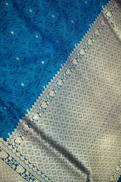 Banarasi Katan Upada Navy Blue Saree