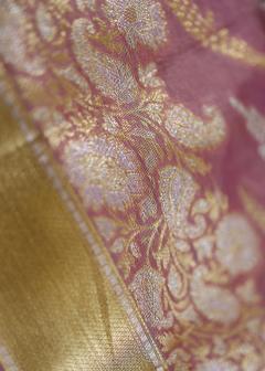 Pure Banarasi Tussar Silk Lilac Saree 